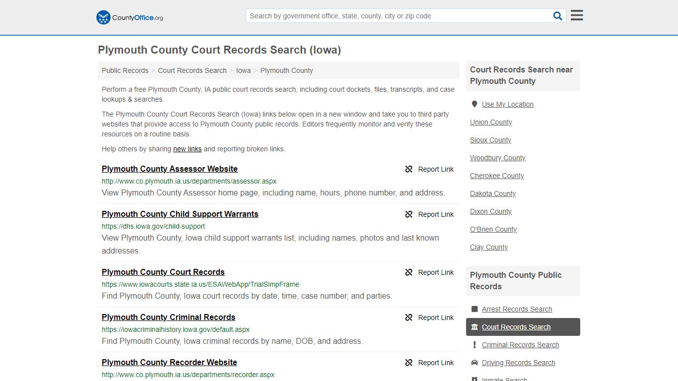 Court Records Search - Plymouth County, IA (Adoptions ...